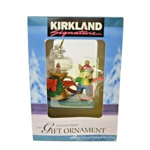 Vintage Kirkland Signature Mouse and Lantern Christmas Holiday Ornament New